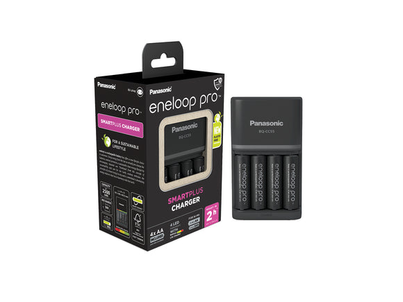Smart Fast Charger including 4AA eneloop pro batteries
